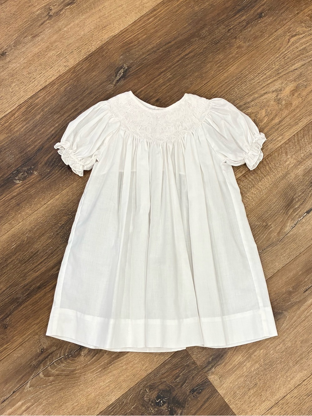 Petit Ami White Hand Embroidered Smocked Dress Dedication Church Formal 9m